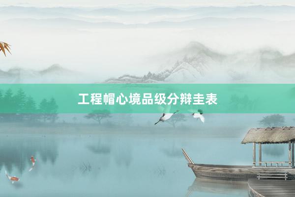 工程帽心境品级分辩圭表