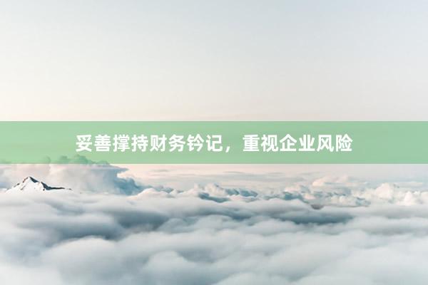 妥善撑持财务钤记，重视企业风险
