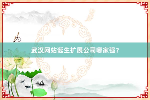 武汉网站诞生扩展公司哪家强？